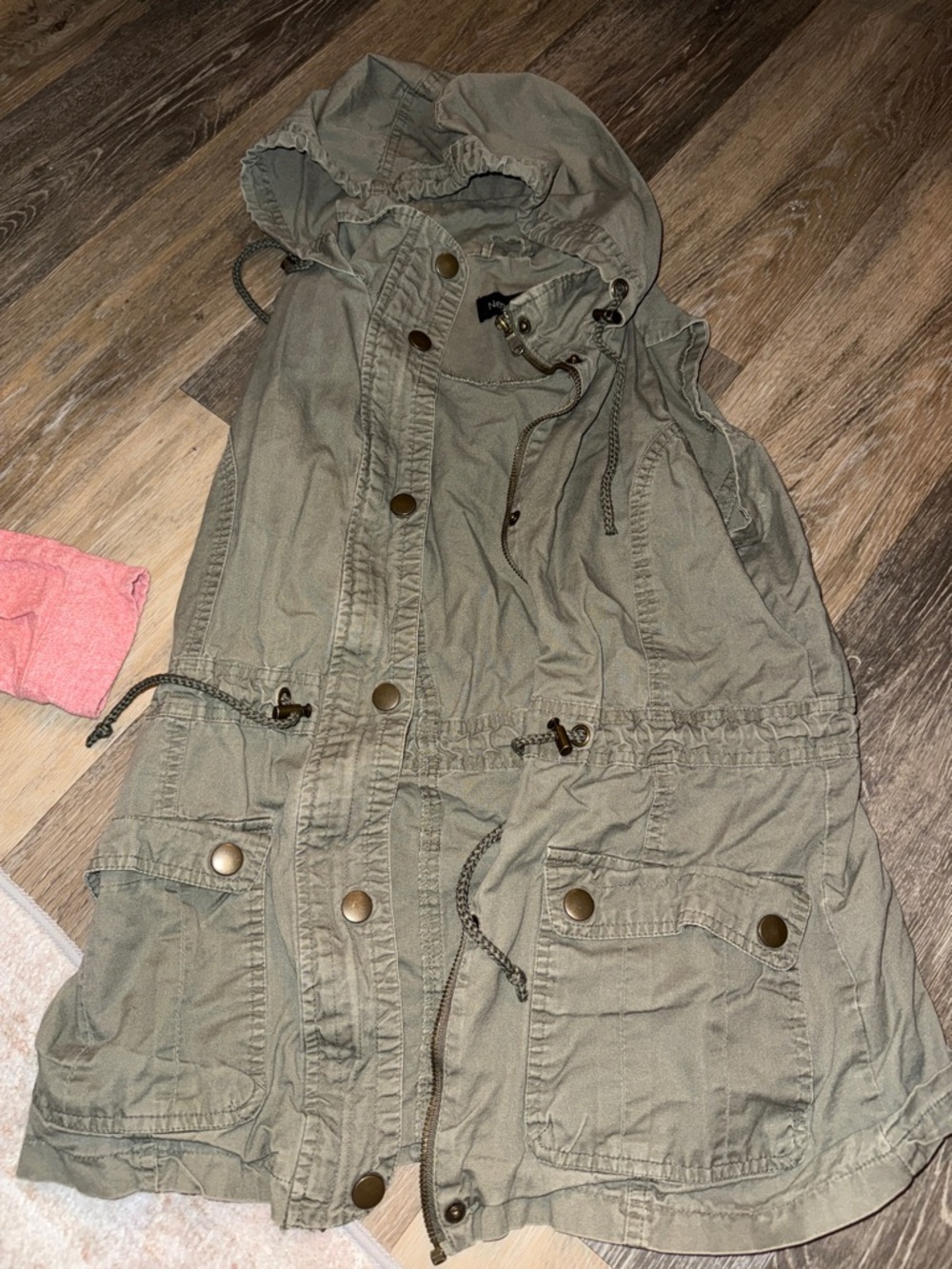 Olive Green Hooded Utility Vest